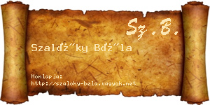 Szalóky Béla névjegykártya