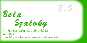 bela szaloky business card
